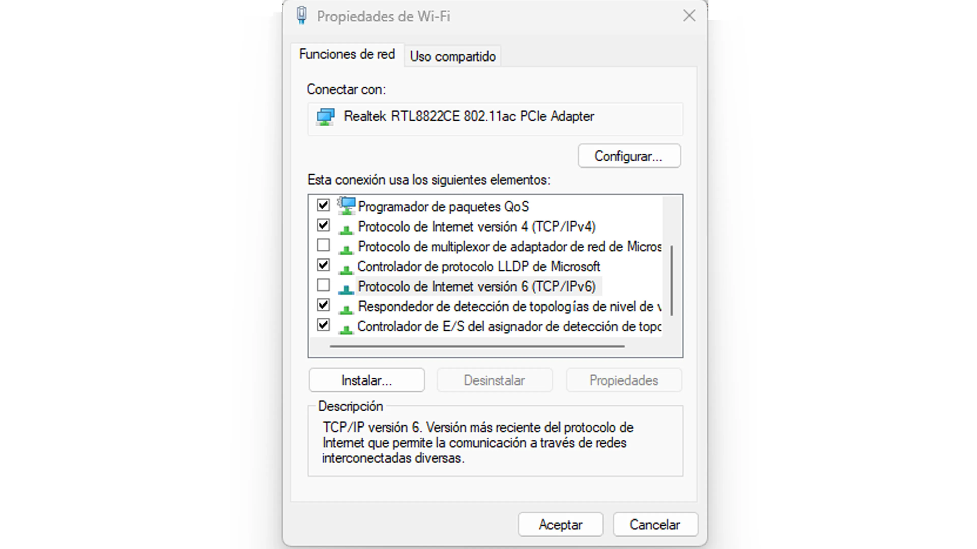 Deshabilitar IPv6