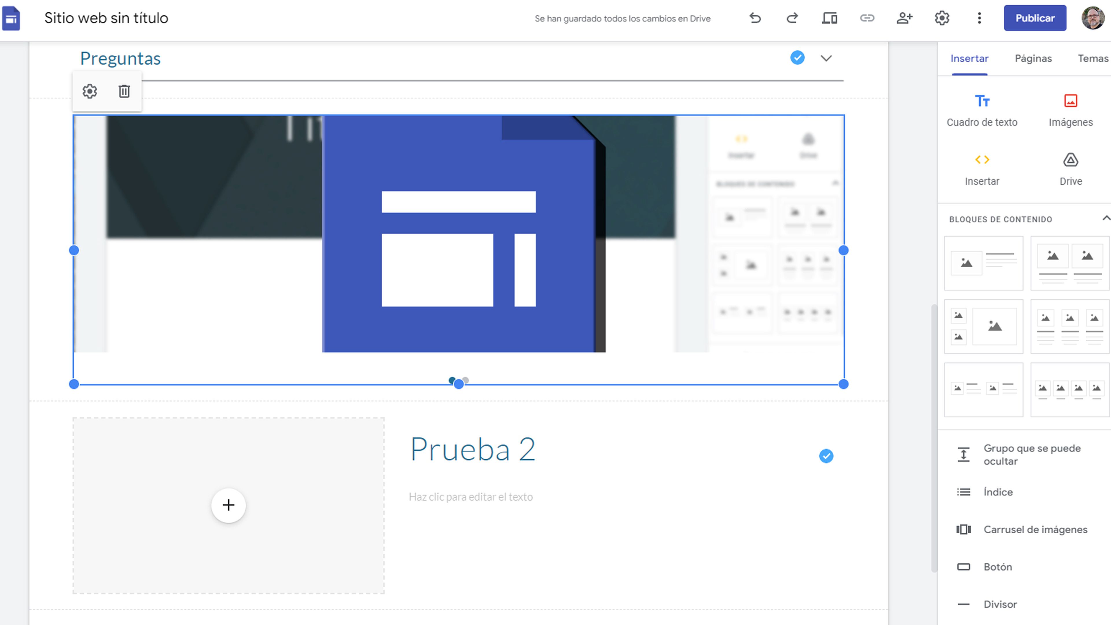 Carrusel de imágenes Google Sites