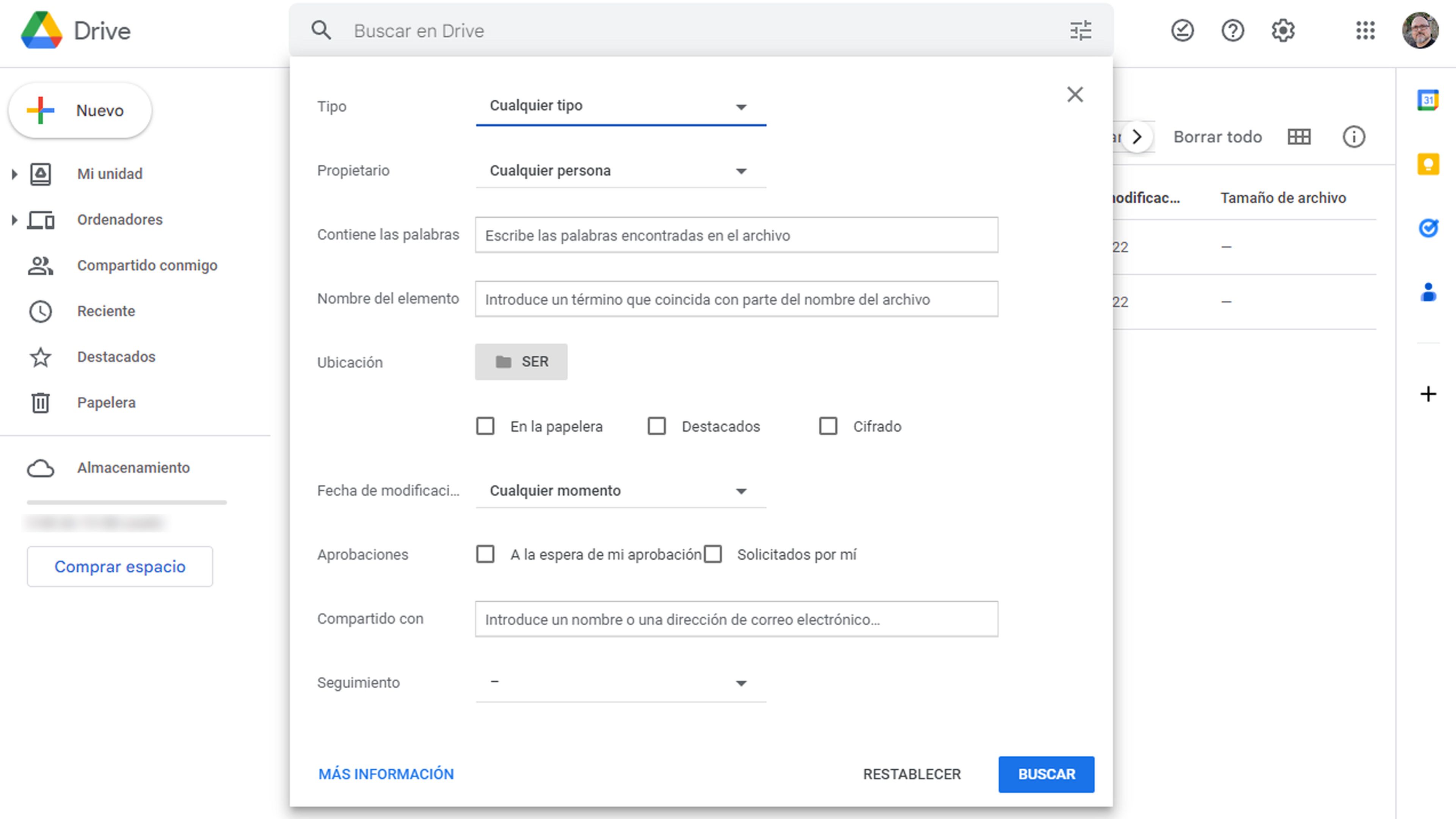 Búsqueda en Google Drive
