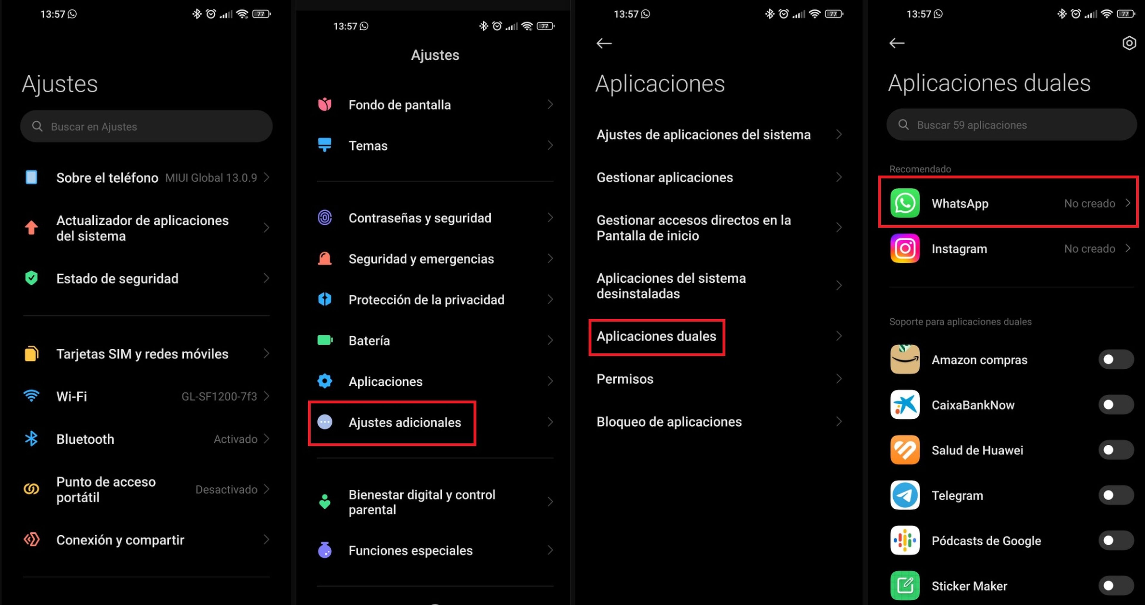 Ajustes de WhatsApp