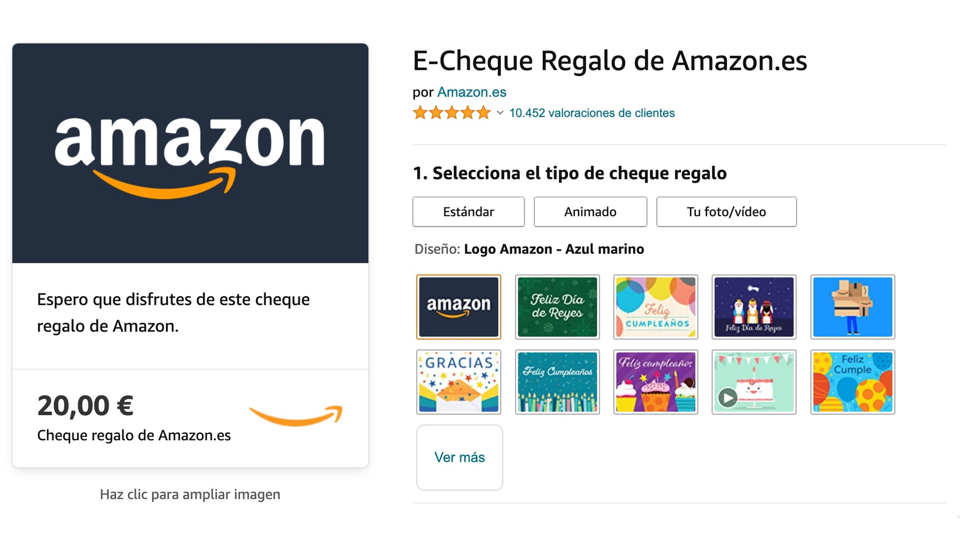 Cheque regalo de Amazon