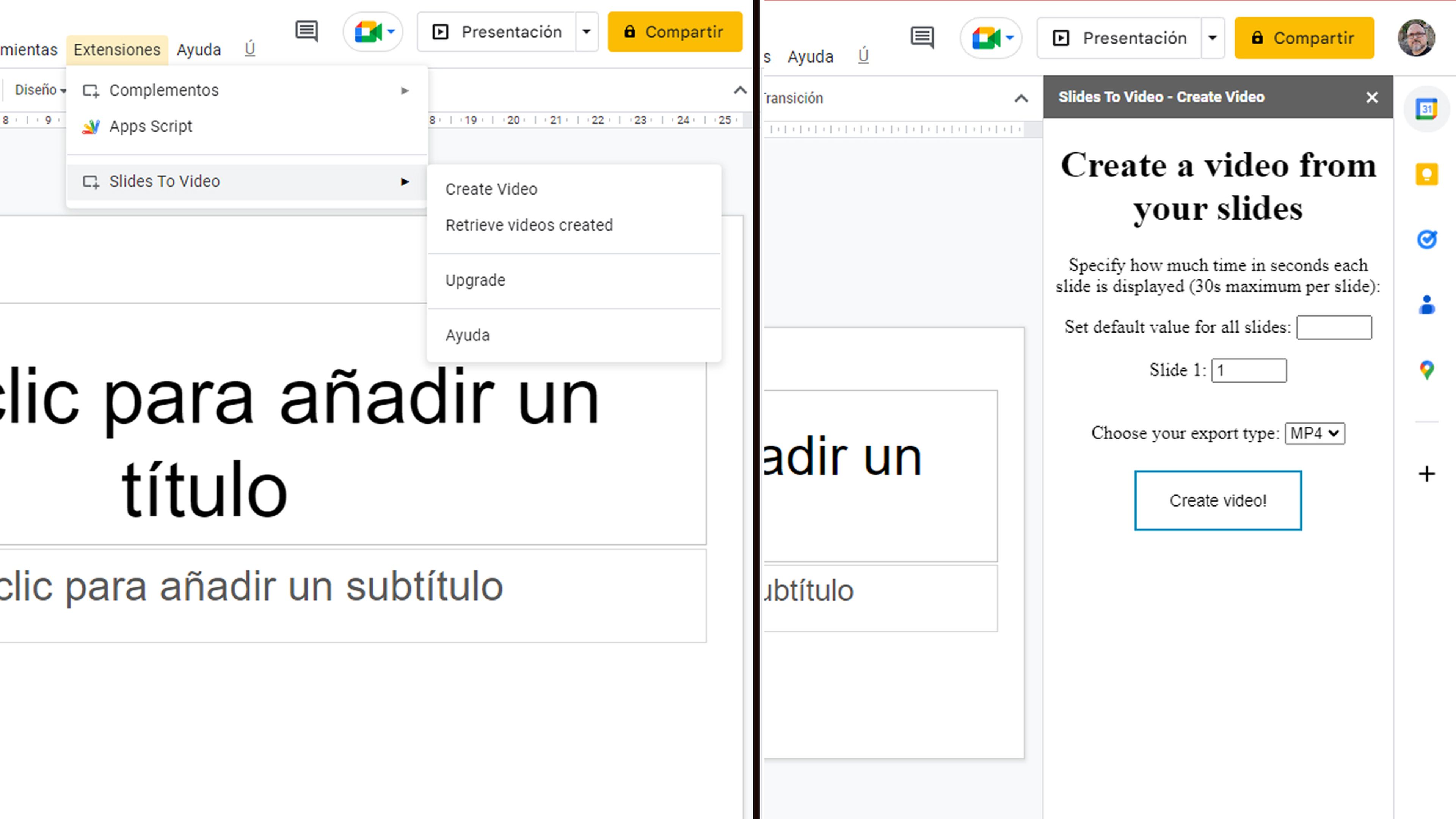 Extension Google Slide