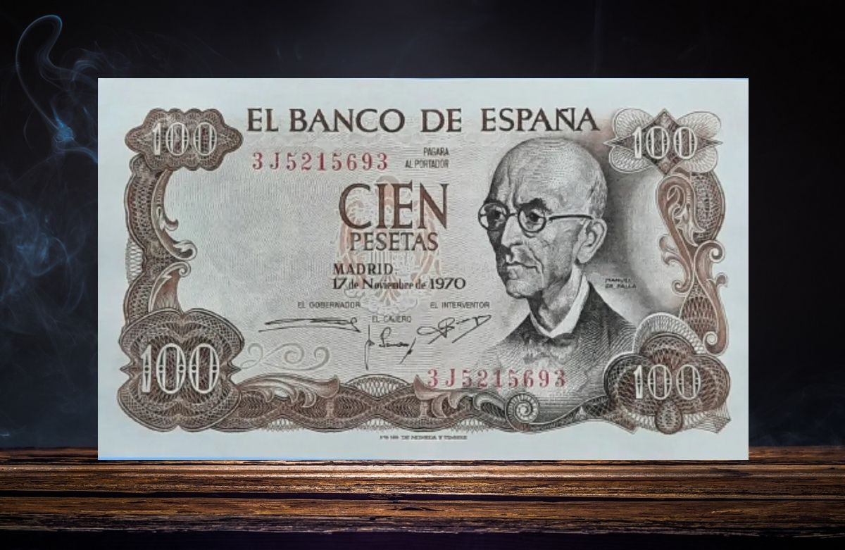 Este billete de cien pesetas vale 1.500 euros, ¿lo tienes?