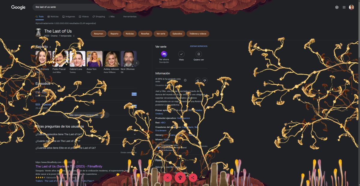Así es el último huevo de pascua del buscador Google y The Last of Us