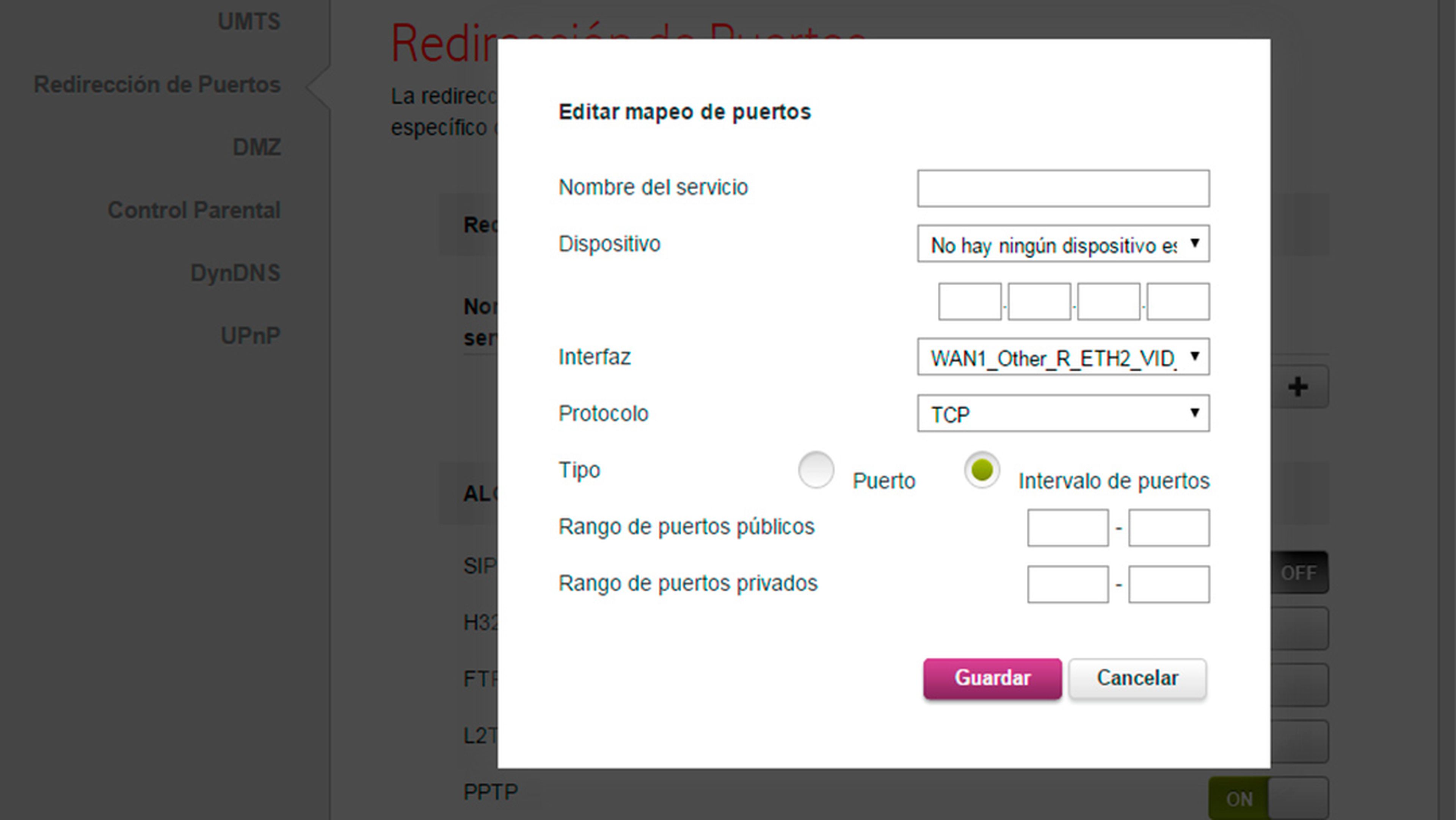 Abrir los puertos del router