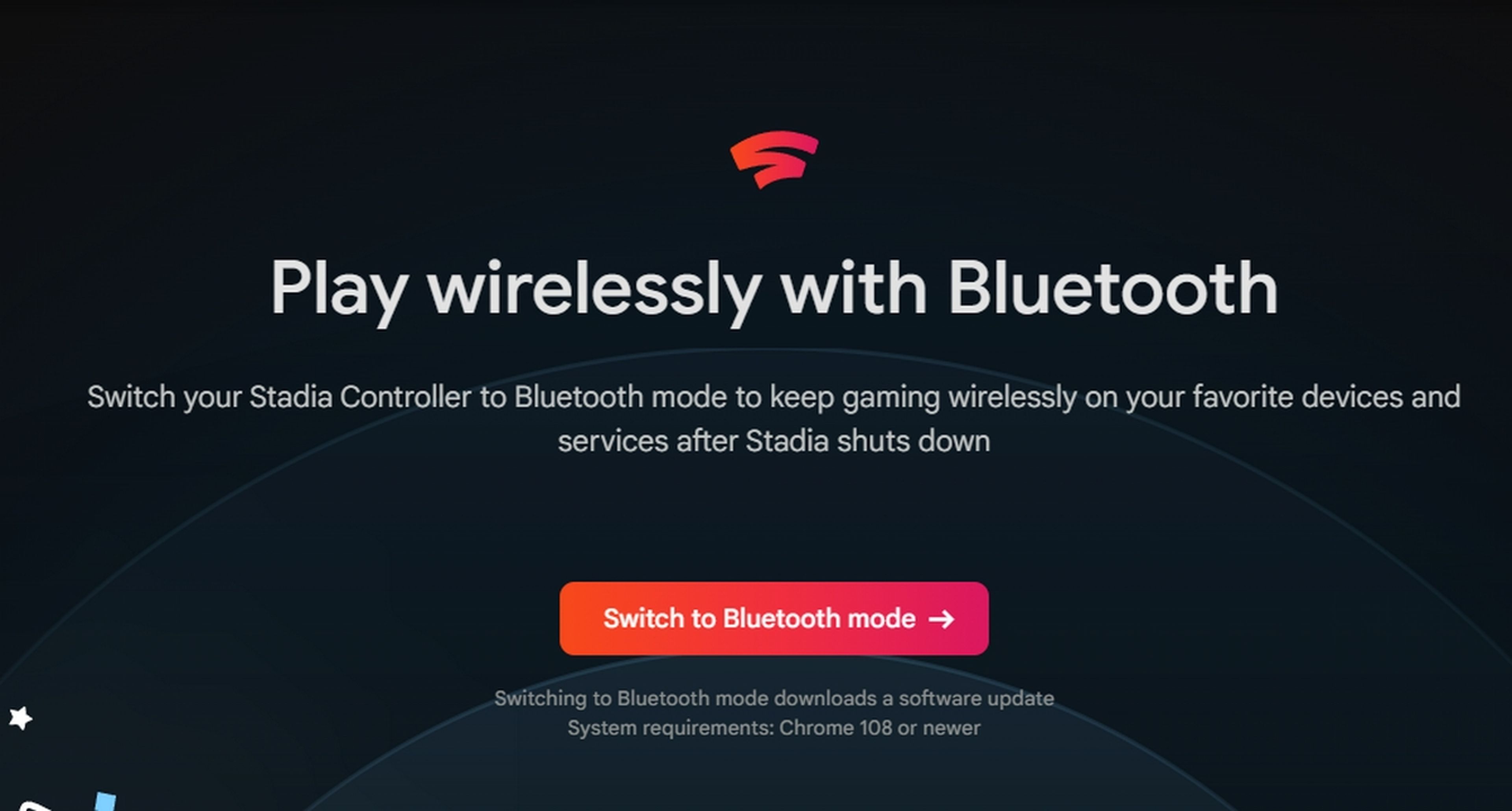 Actualización Bluetooth mando Stadia
