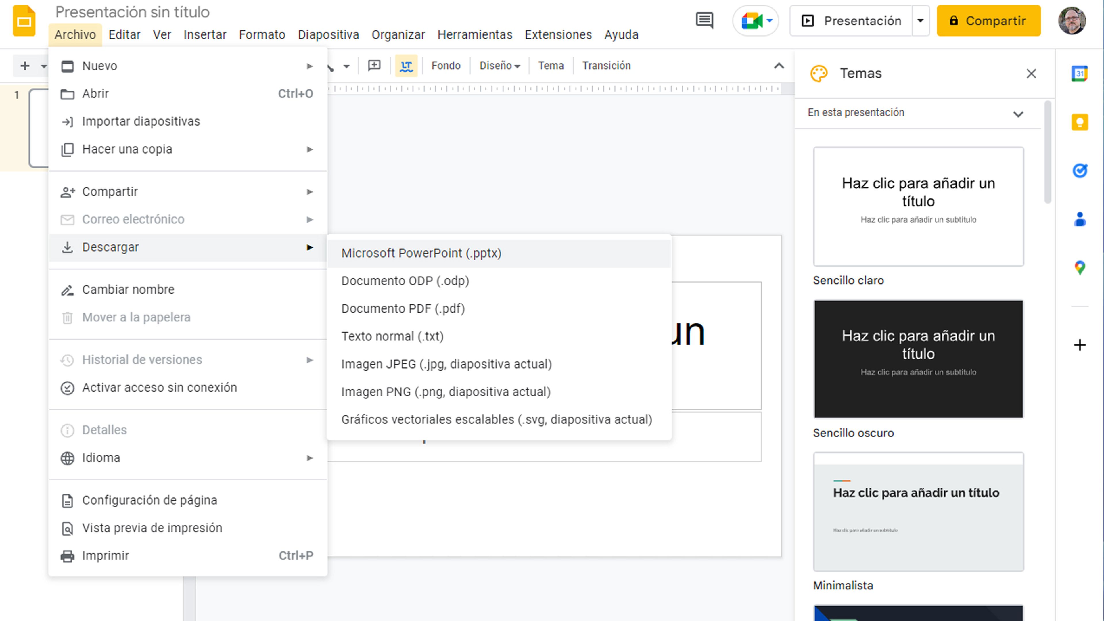 De Google Slide a PowerPoint