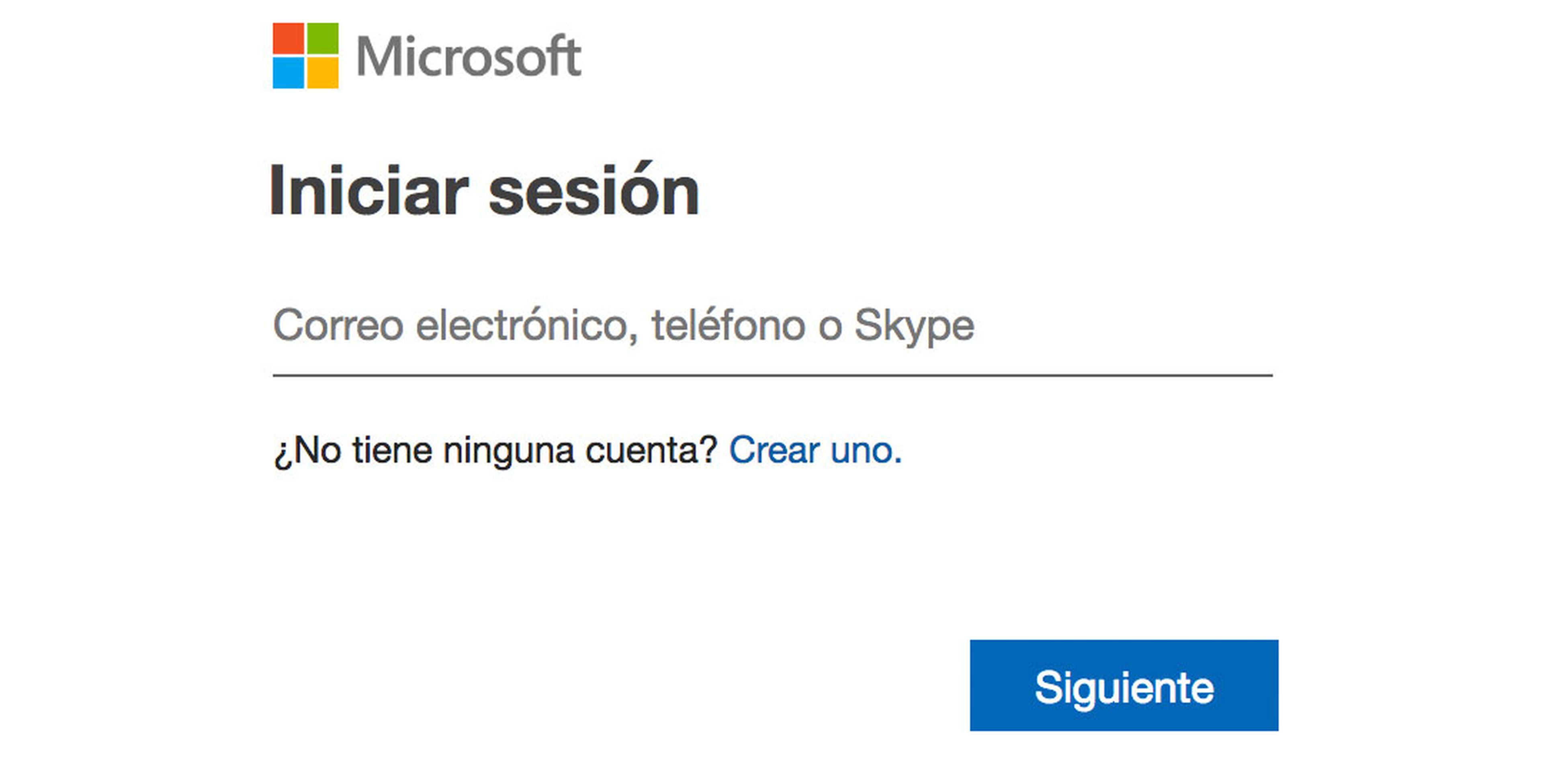 Hotmail inicio de sesión