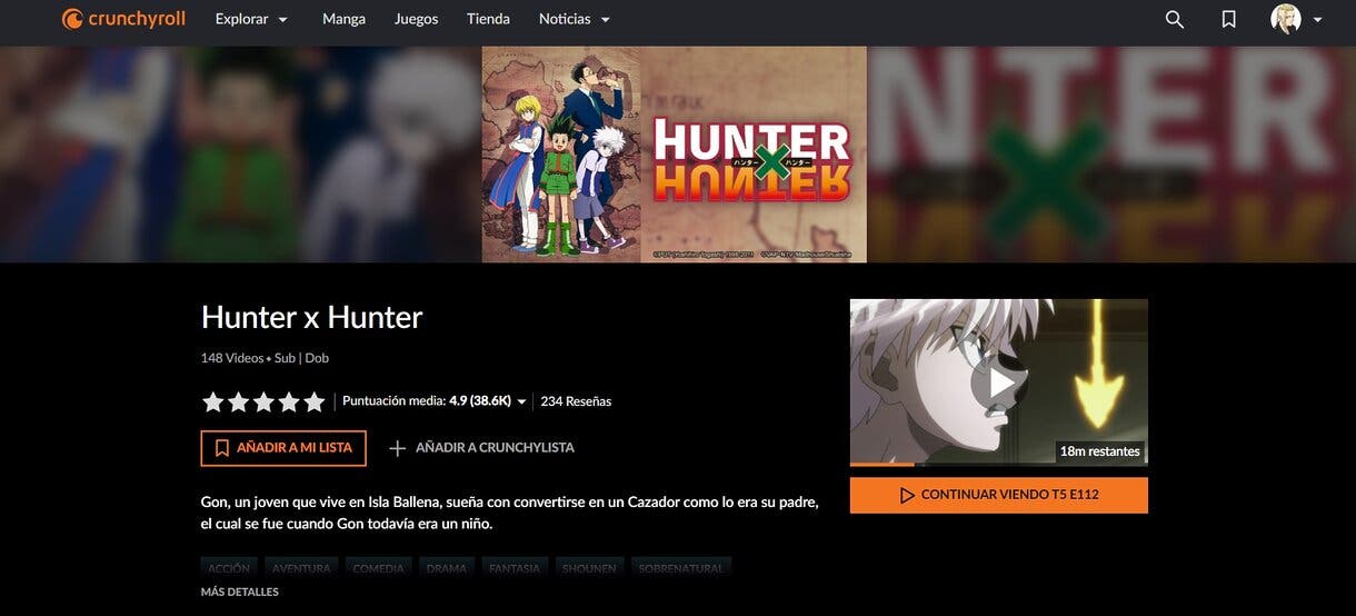 hunter x hunter crunchyroll