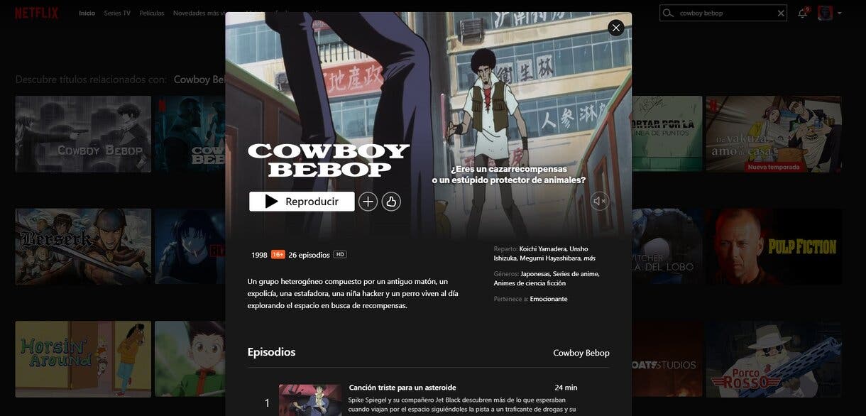 cowboy bebop en netflix