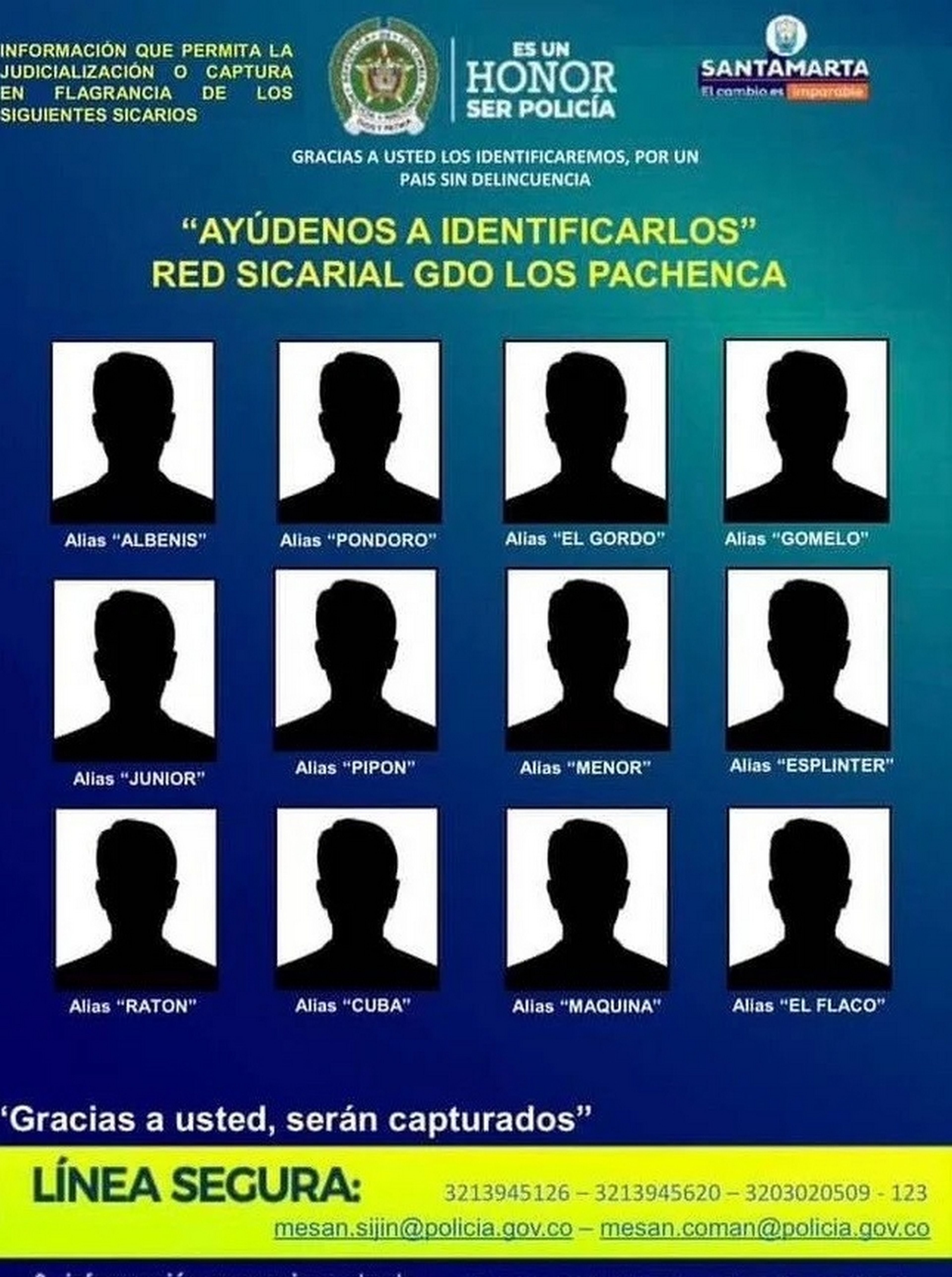 Los delincuentes más buscados de Santa Marta