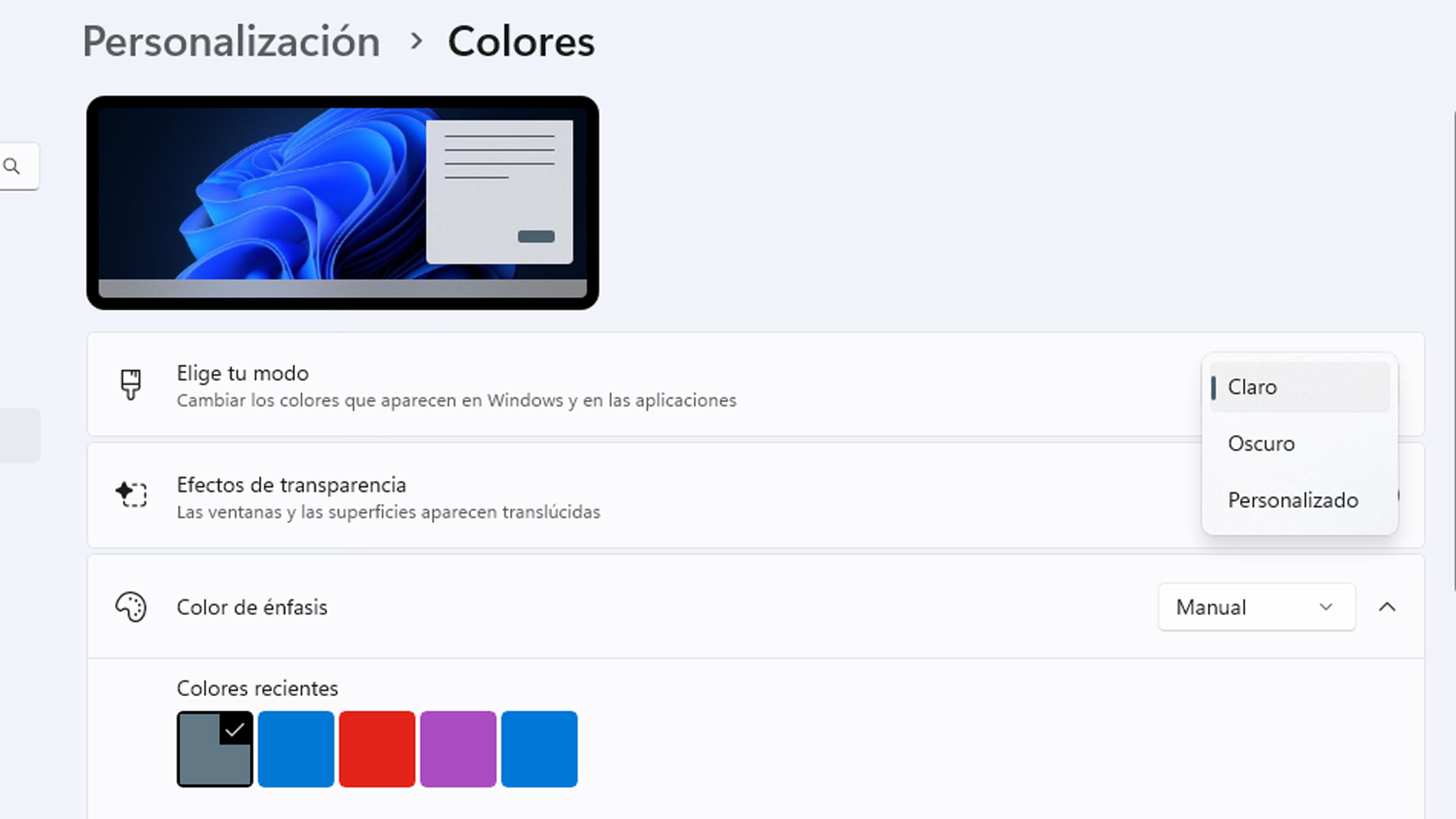 Modo Oscuro Windows 11