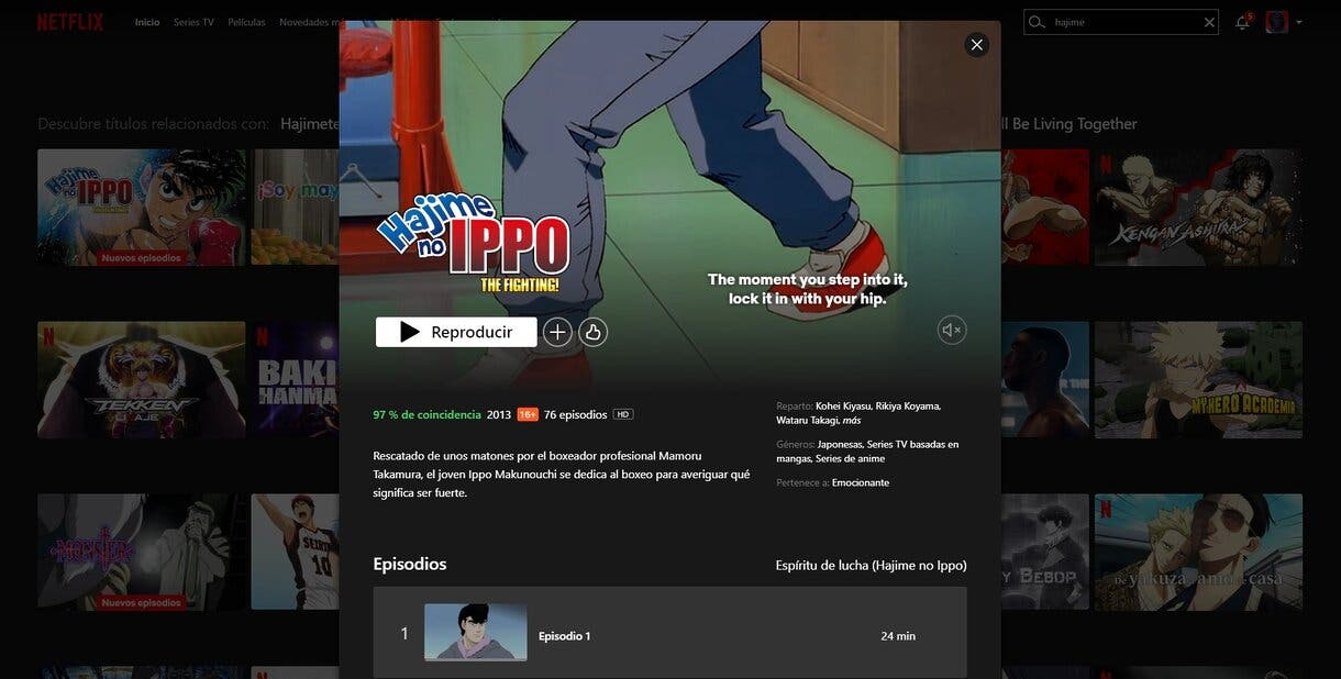 haijime 76 episodios netfdix