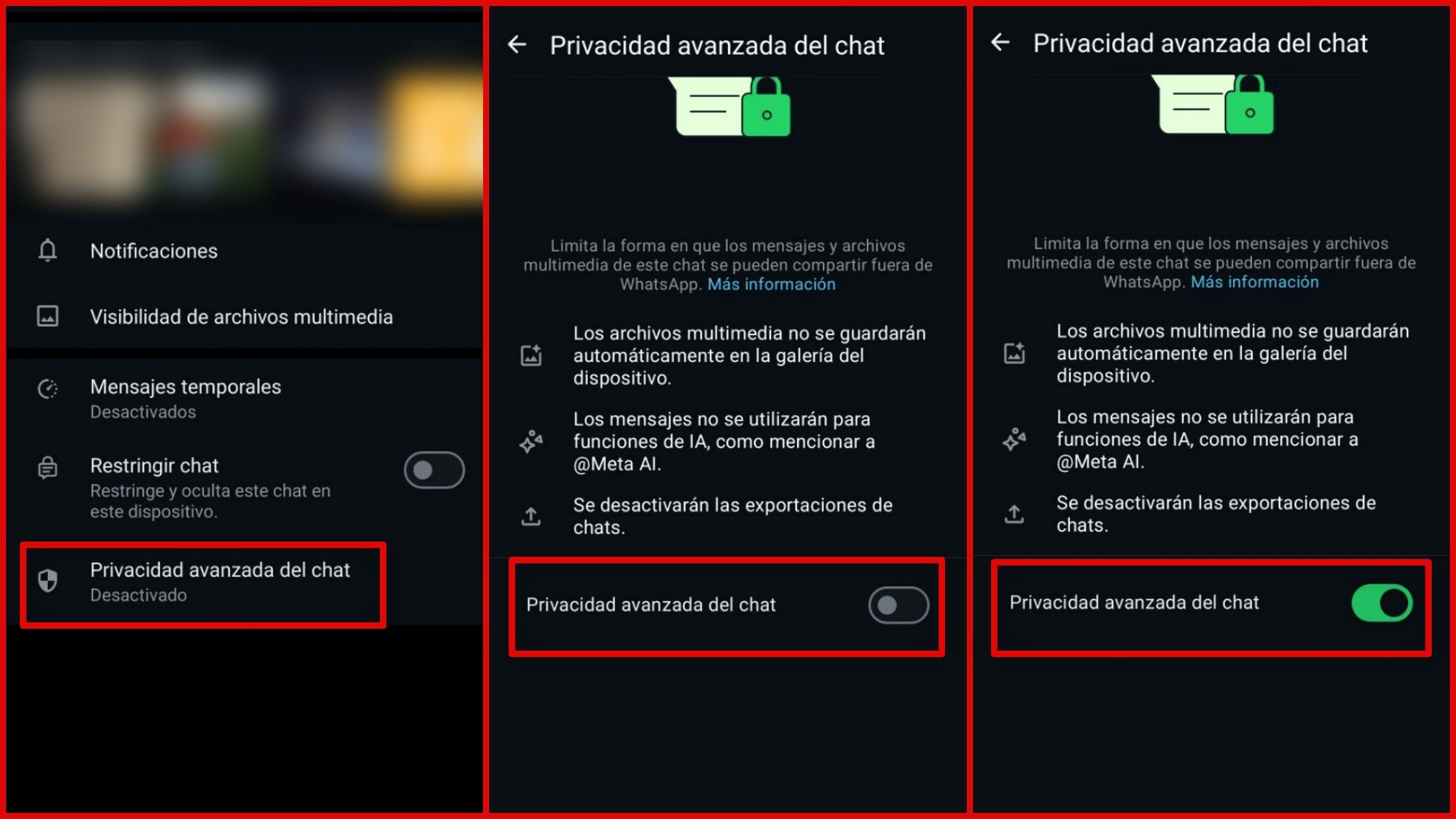 Activar la Privacidad Avanzada de Chat en WhatsApp