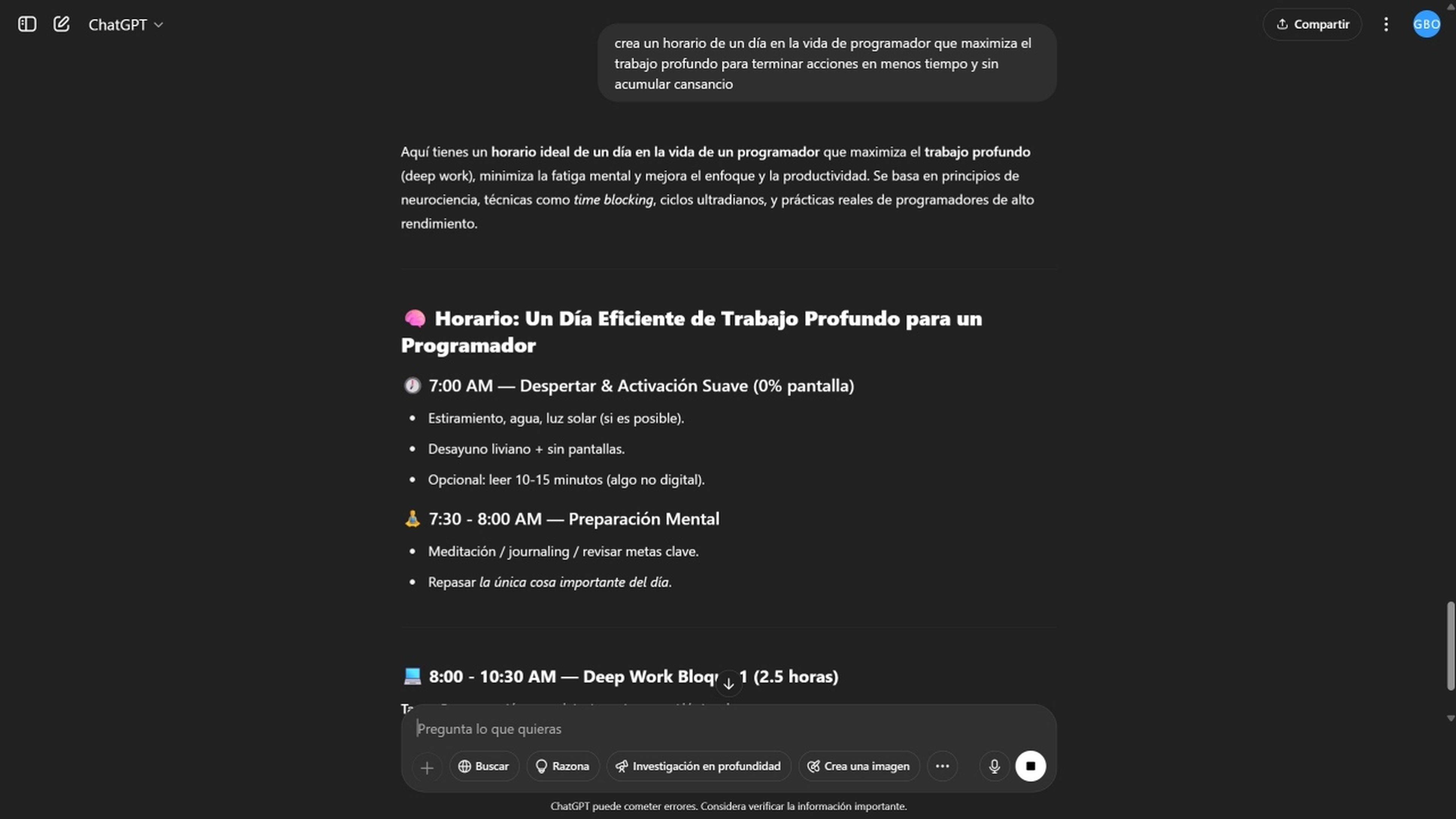 Productividad de tareas
