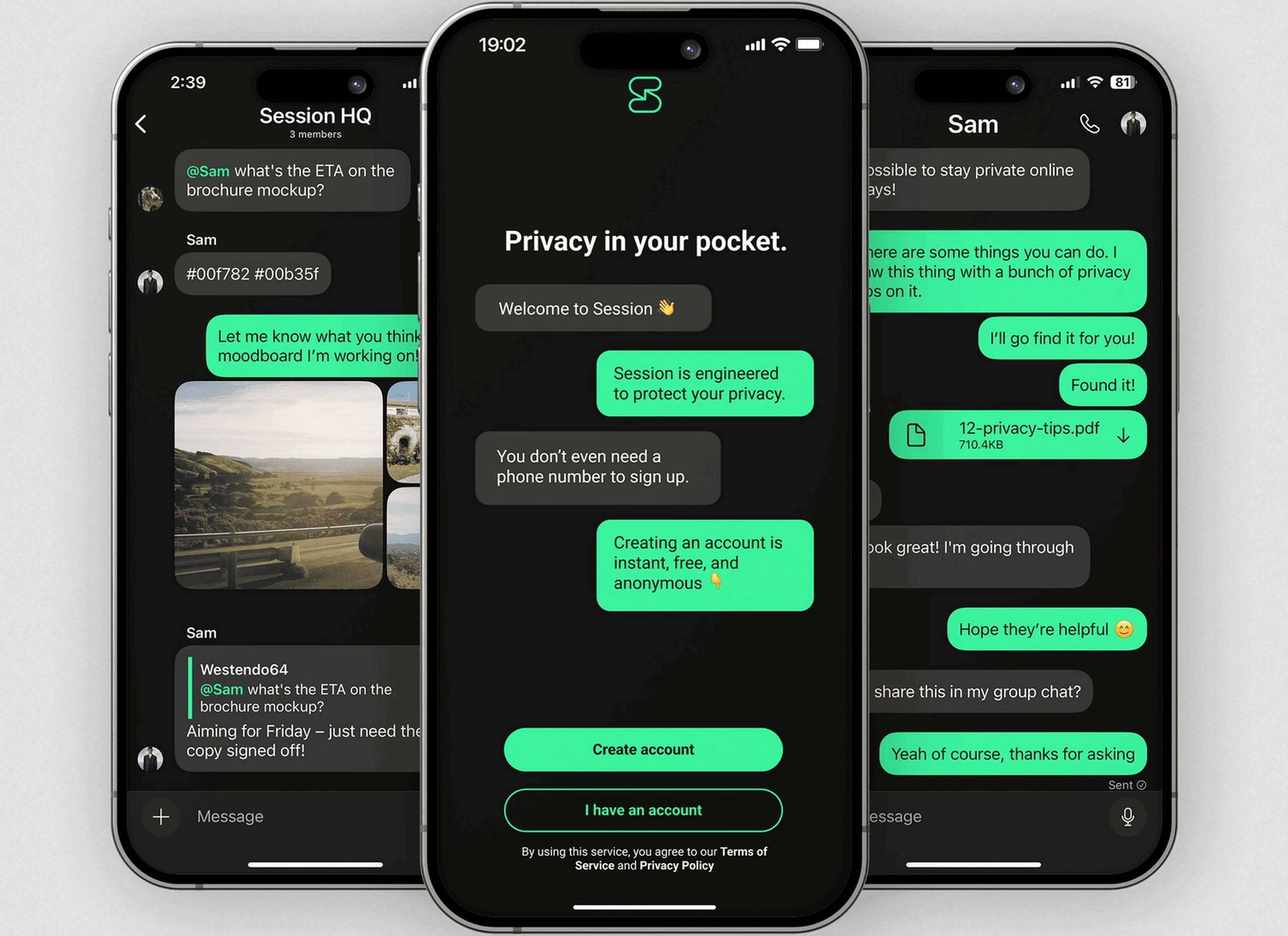 Session app mensajería instantánea