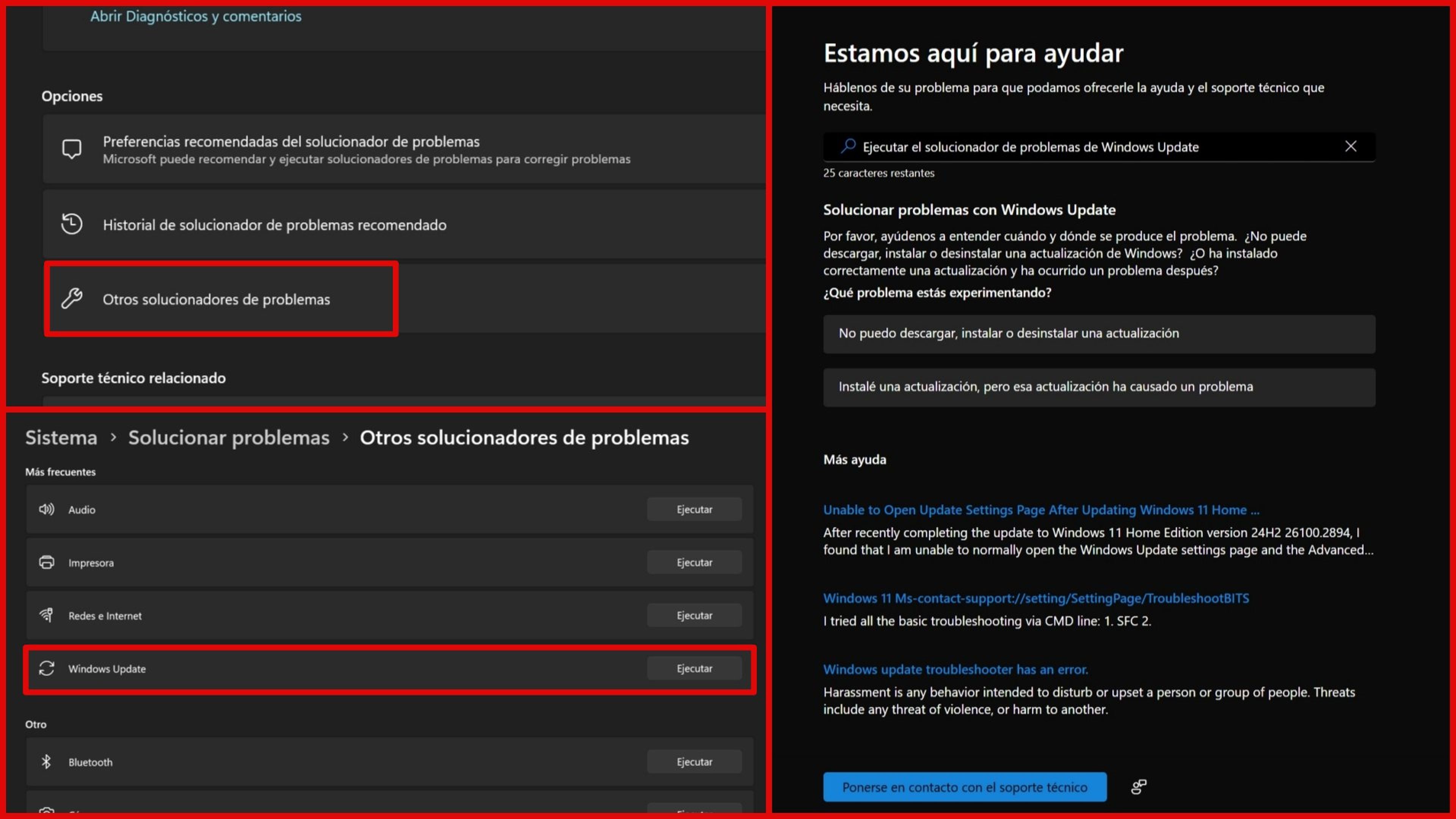 Solucionador de problemas para Windows Update
