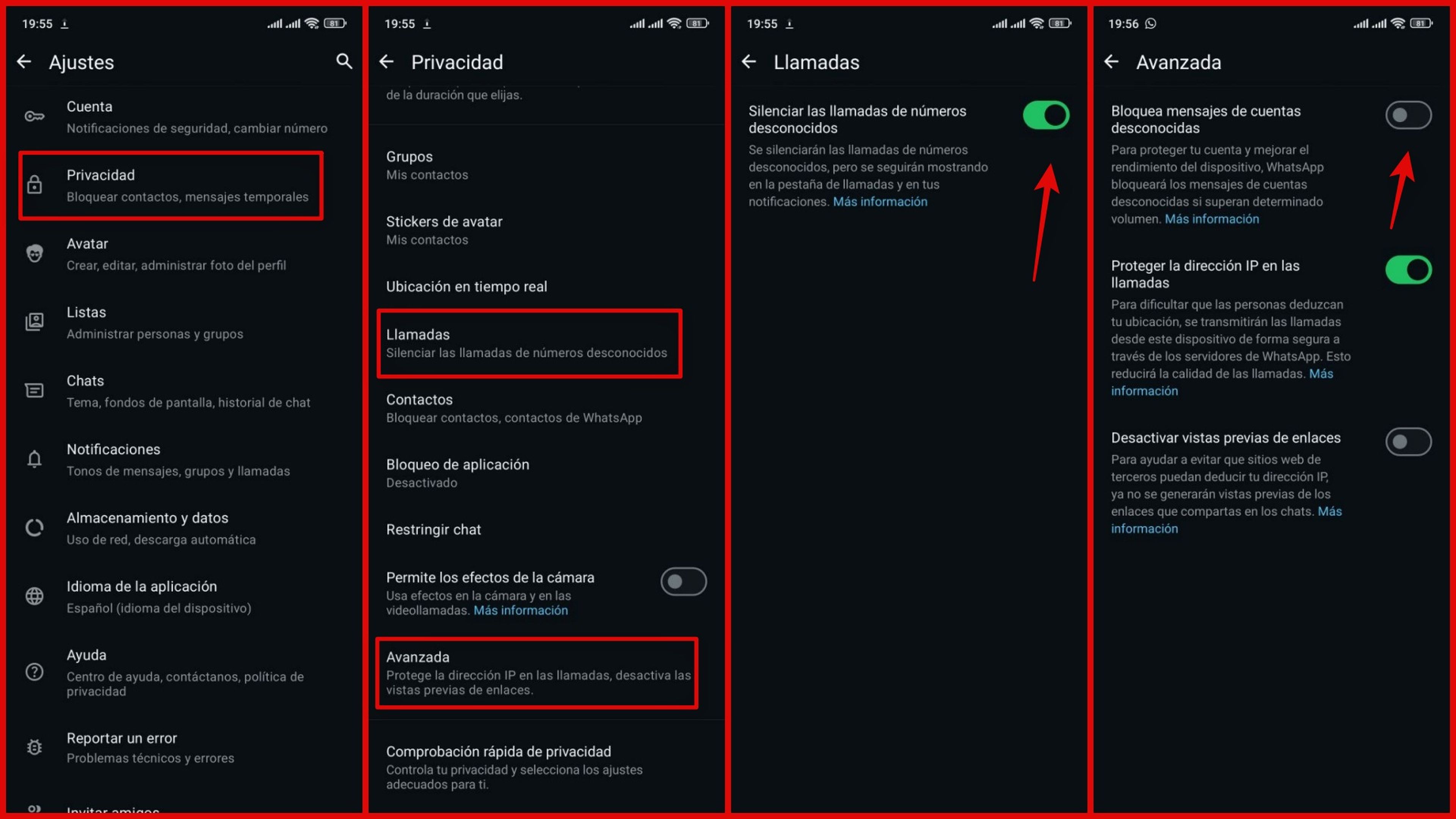 Privacidad en WhatsApp