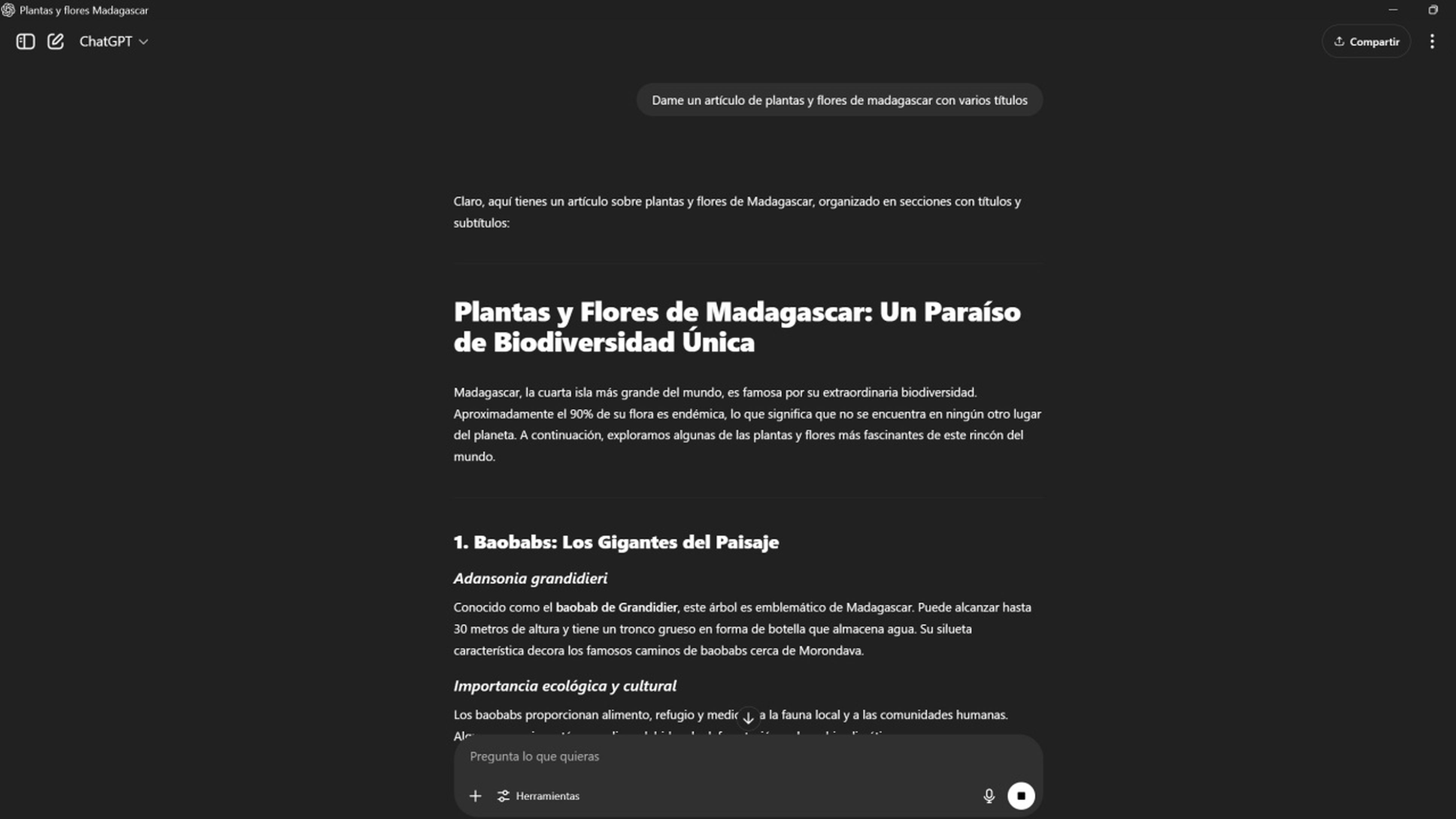 Títulos artificiales de ChatGPT