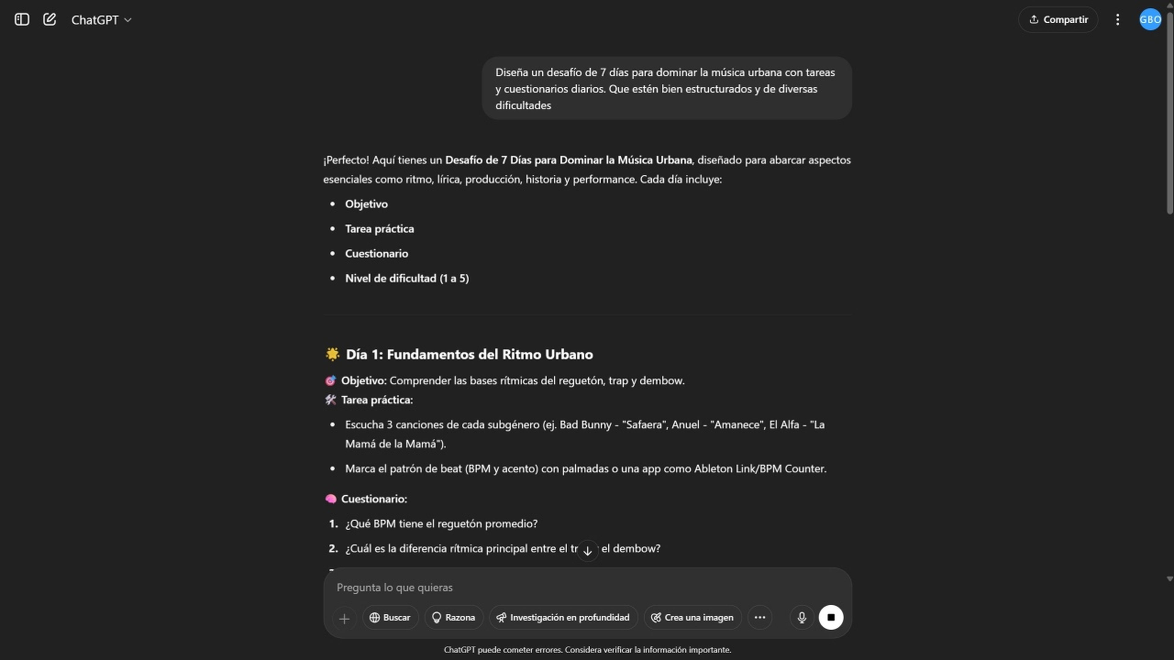 Crear un desafío diario