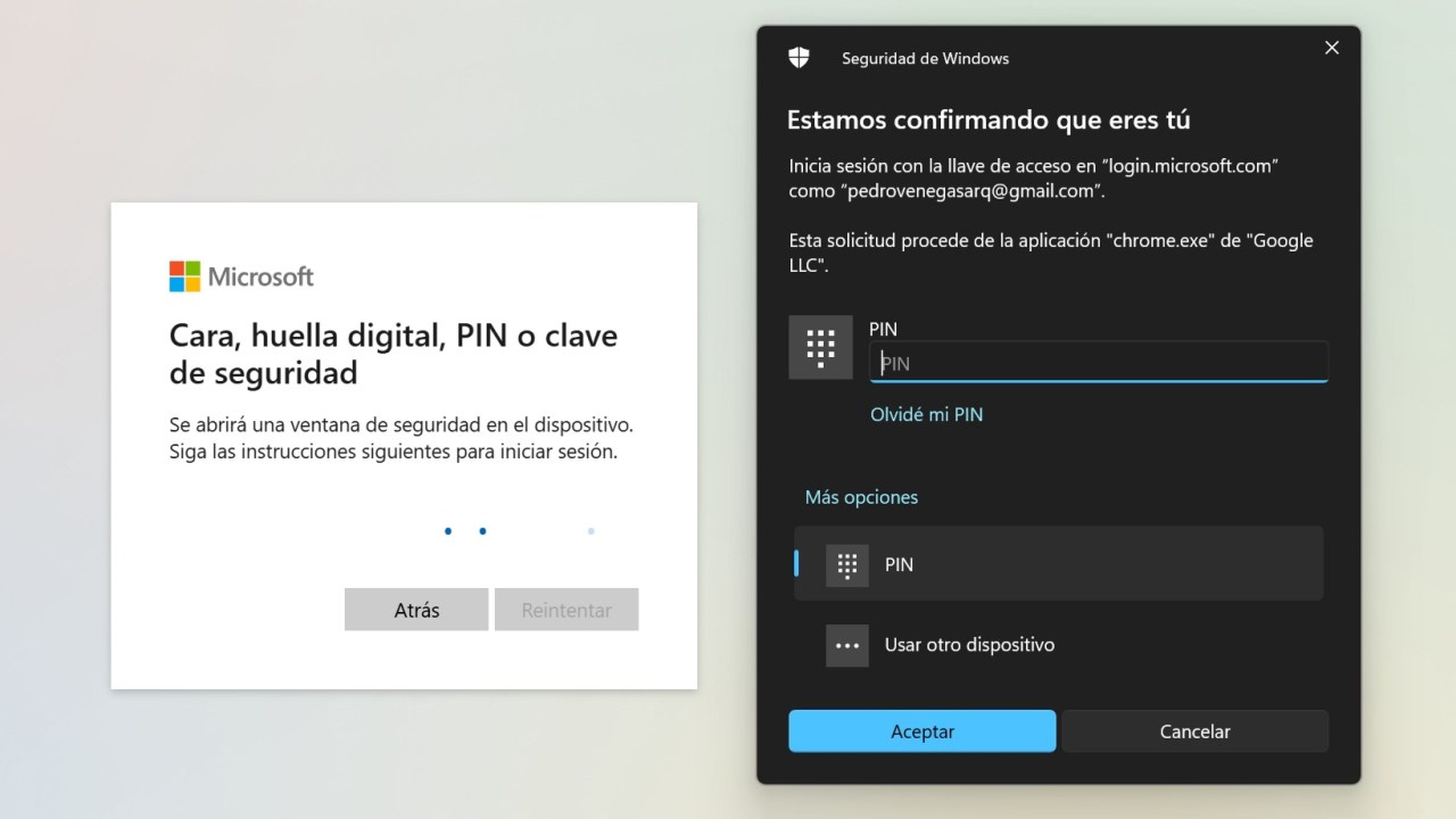 Clave de acceso de Microsoft
