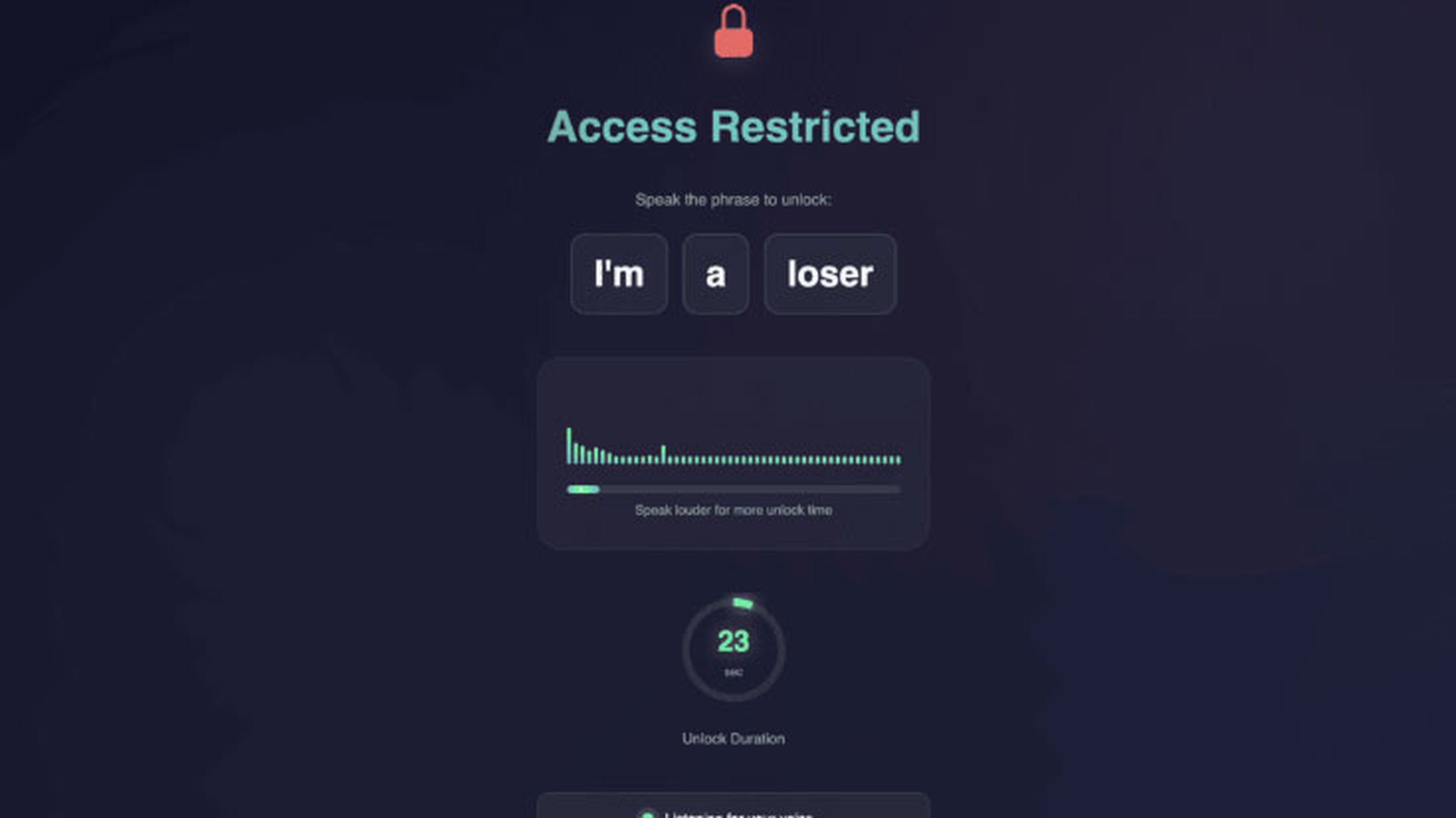 Scream to Unlock