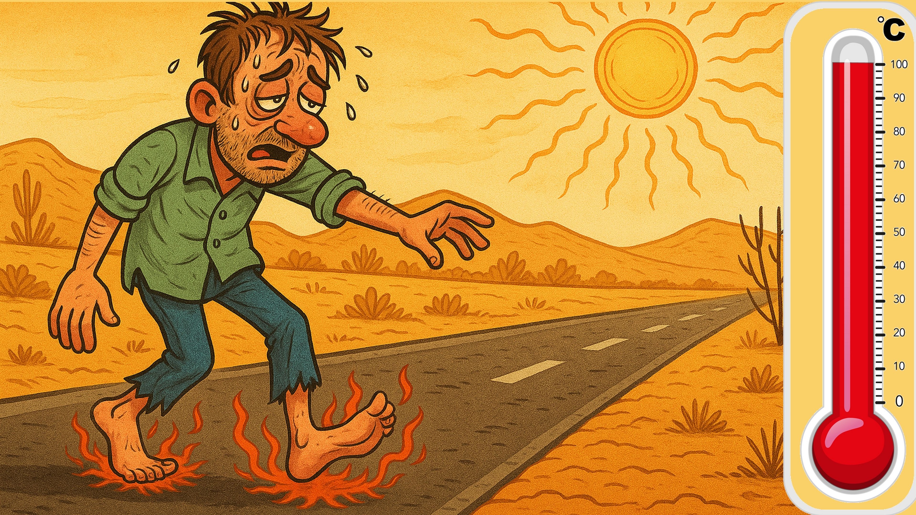 El borracho que descubrió el cambio climático por las malas: acabó en el hospital con las suelas de los pies quemadas