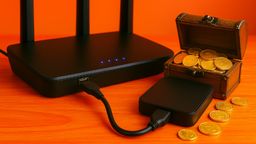 Un router WiFi con un USb conectado