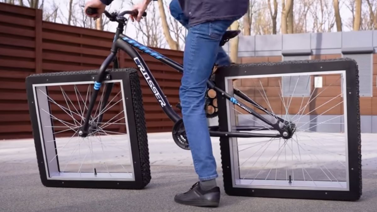 Esta bicicleta tiene ruedas cuadradas y aunque no lo creas… ¡funciona! (vídeo)