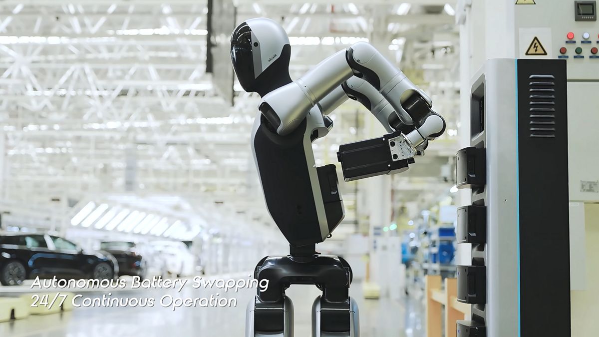 El vídeo de este robot chino que se cambia sus propias baterías para trabajar las 24 horas del día, es escalofriante