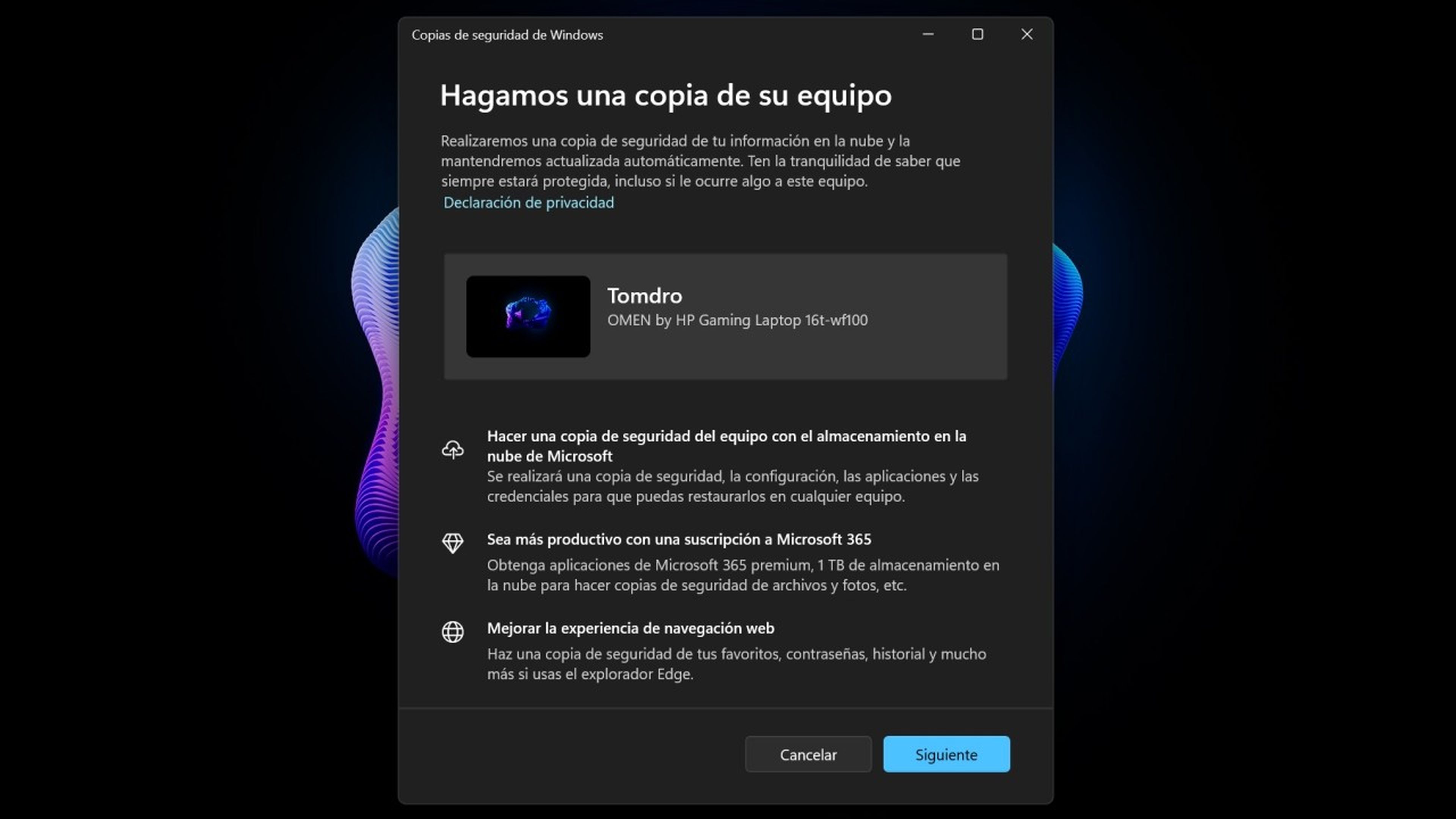 Copias de seguridad en Windows 11
