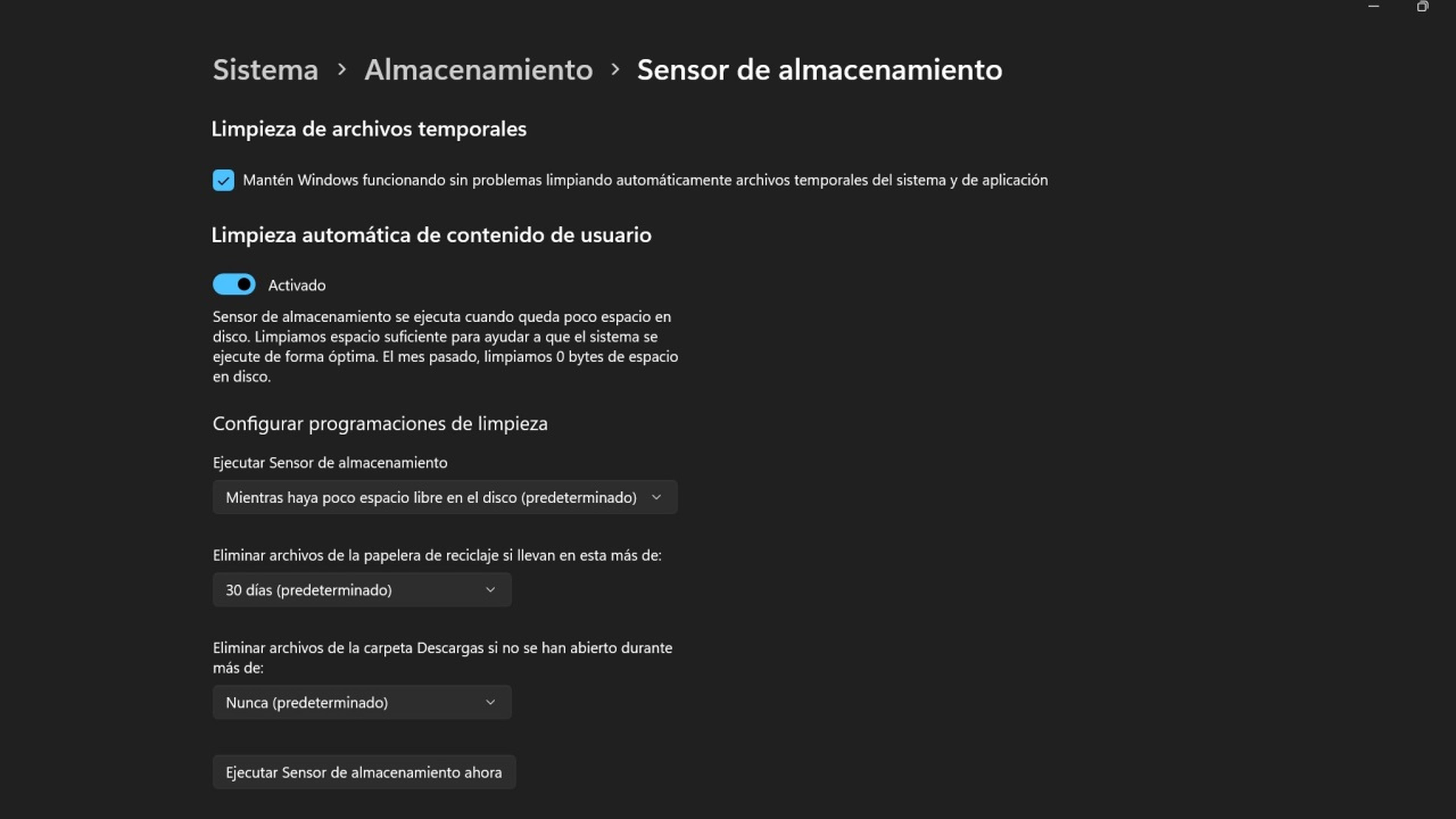 Sensor de Almacenamiento