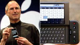 Steve Jobs con un HTC Dream
