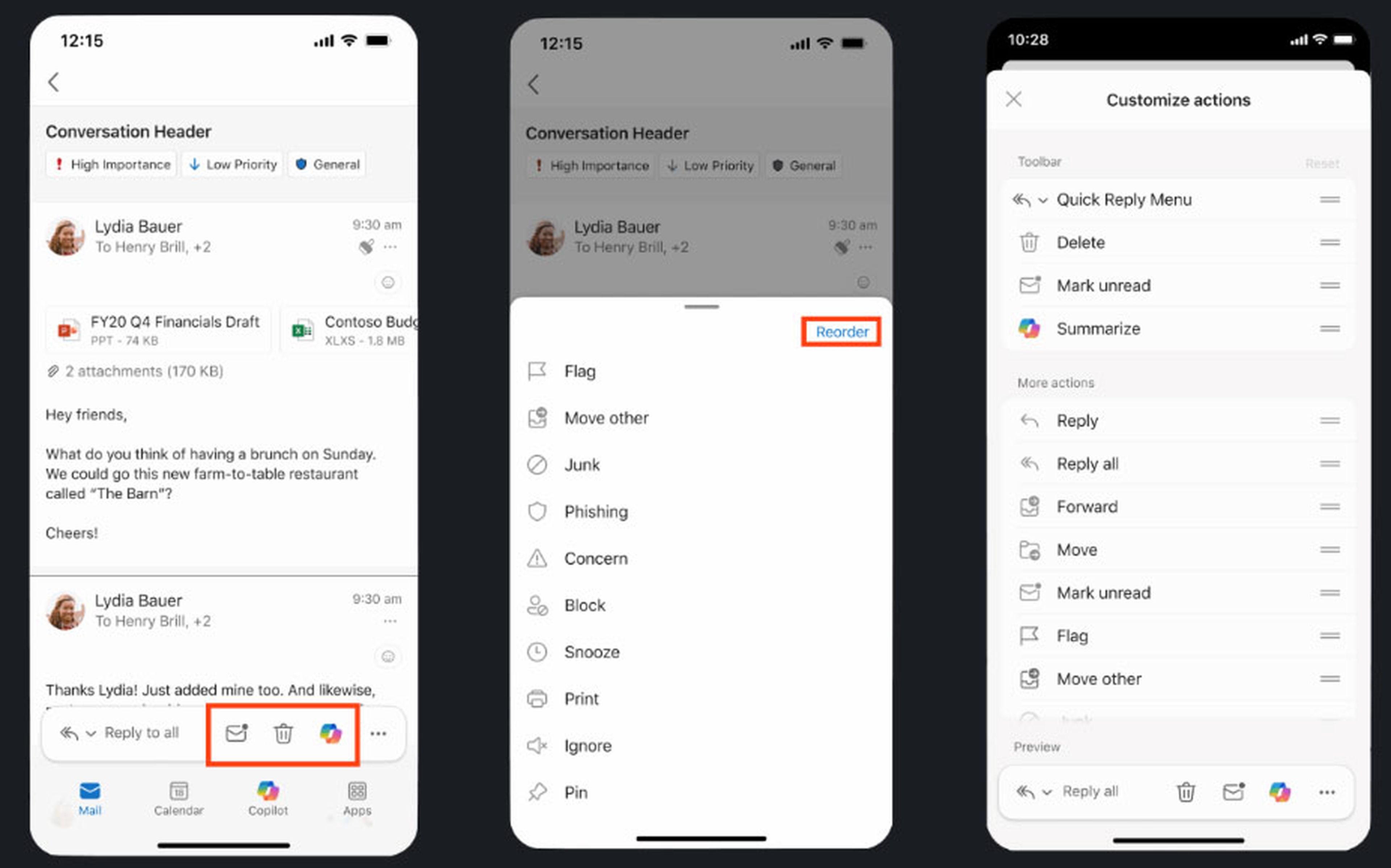 Outlook para Android e iOS por fin permite personalizar la barra de herramientas: se hace de esta forma