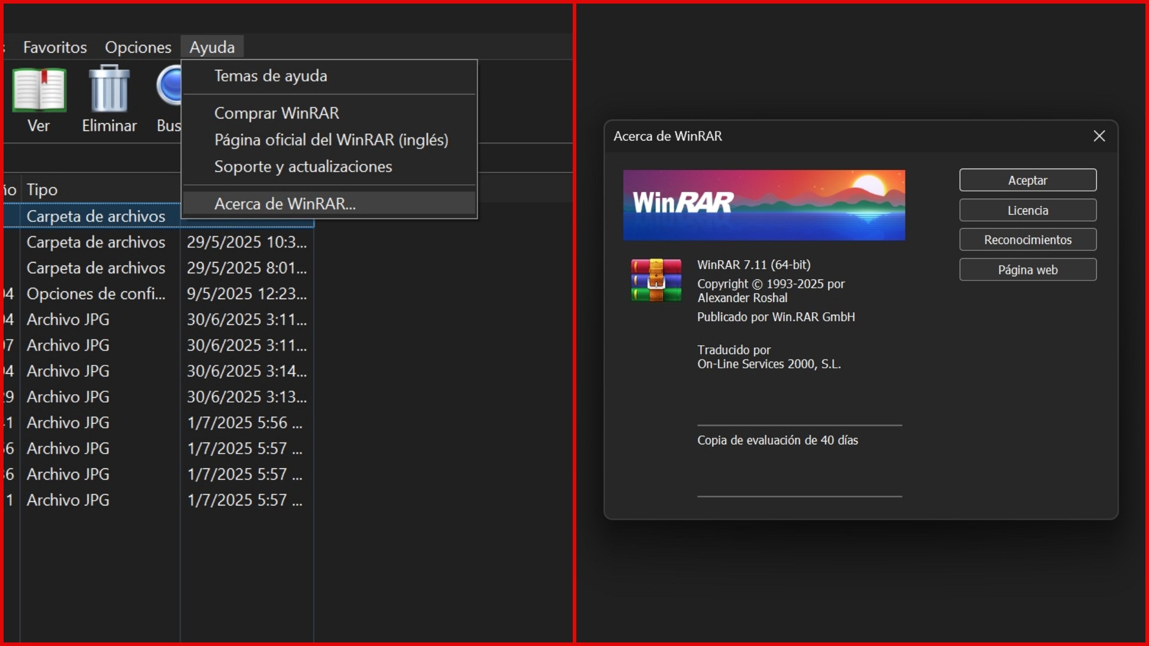 WinRAR tiene problemas